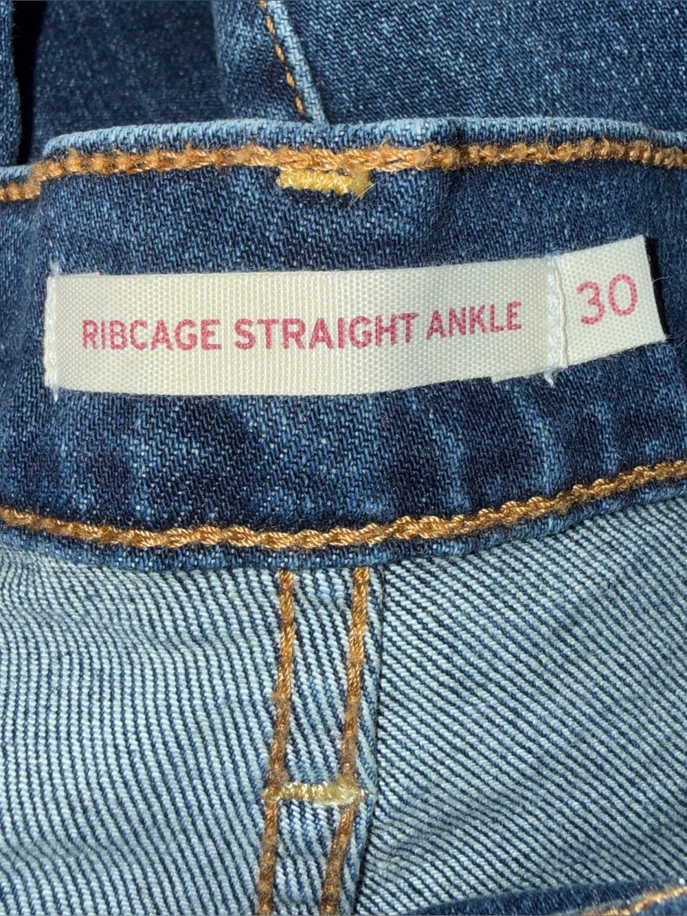 Levi’s Ribcage Straight Ankle Jeans women’s sz 30 x 27 button fly Red Tab - Picture 9 of 11